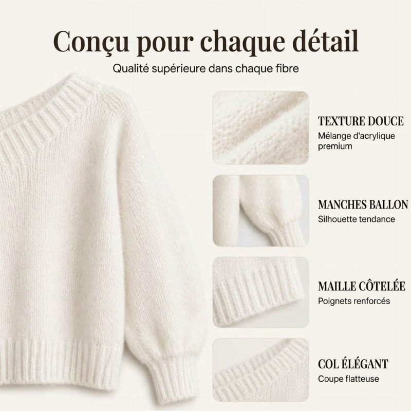 Robe pull décontractée pour femme, style épaules nues et douce