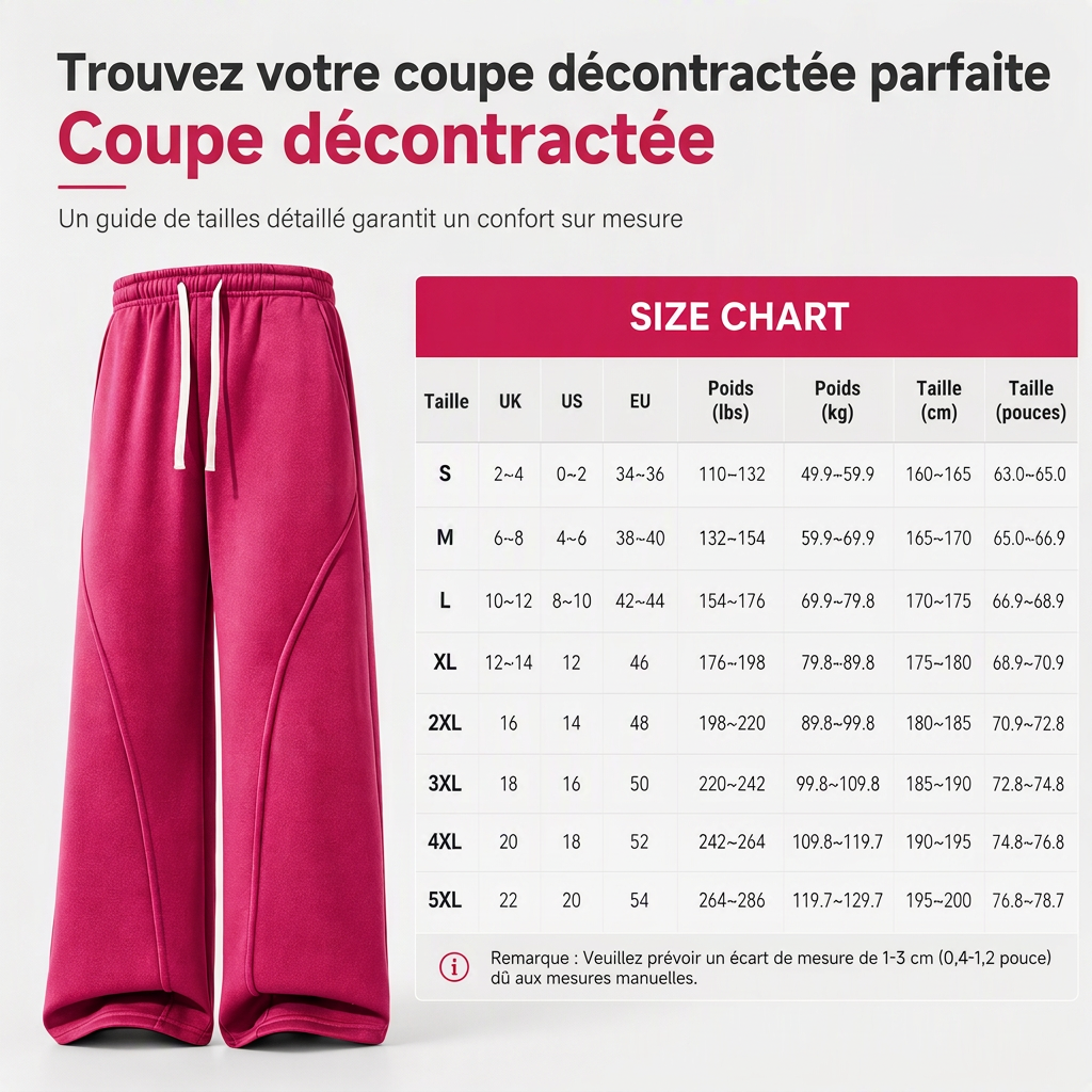 Pantalons de survêtement pour femme à taille haute et jambes larges avec coutures galbées et poches