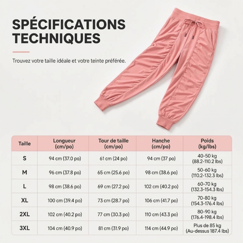 Pantalons de jogging à séchage rapide pour femme
