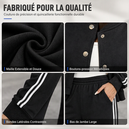 Ensemble de loungewear sportif rayé pour femme