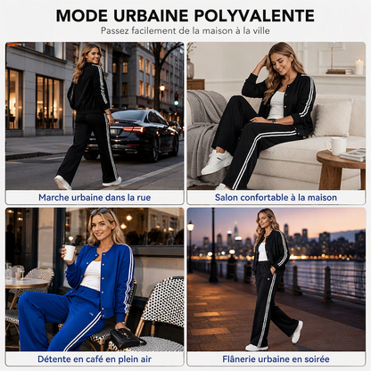 Ensemble de loungewear sportif rayé pour femme