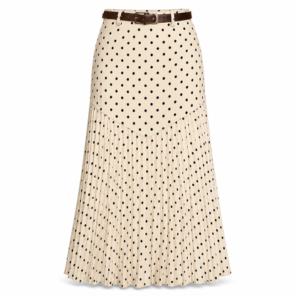 Jupe plissée à pois taille haute pour femme