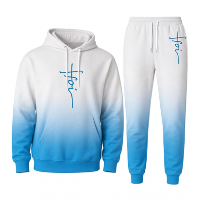 Ensemble survêtement ample pour homme : sweat à capuche à manches longues avec impression numérique 3D et pantalon, adapté pour le printemps et l'automne