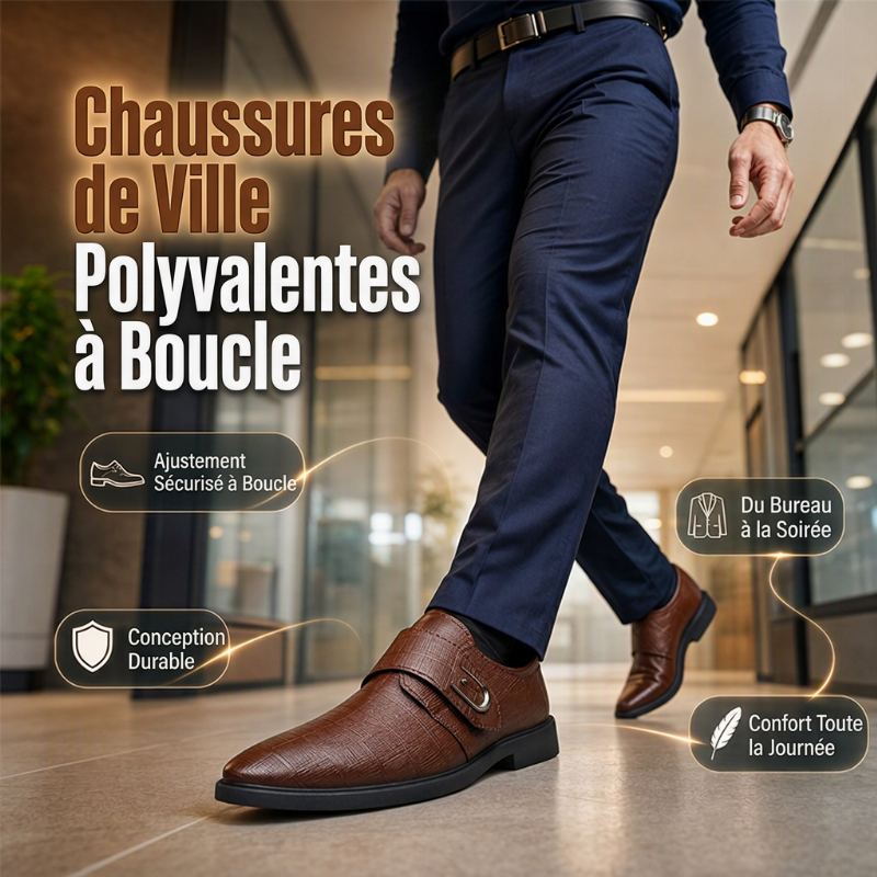 Chaussures habillées pour homme à bride polyvalentes