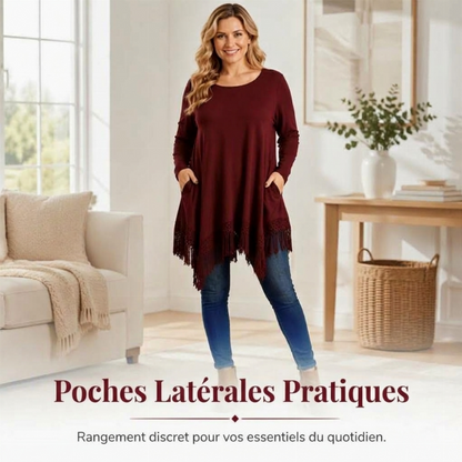 Tunique bohème en dentelle pour femme