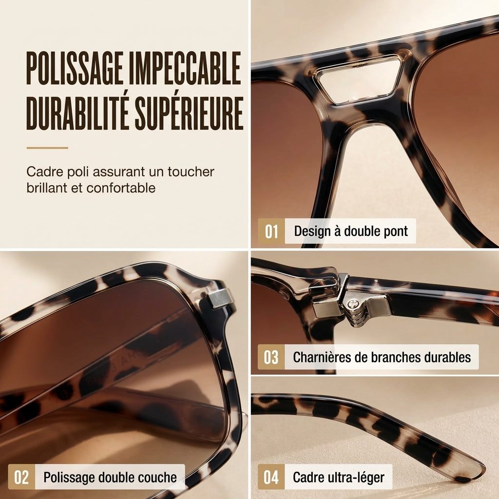 Lunettes de soleil à monture carrée style vintage rétro
