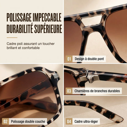 Lunettes de soleil à monture carrée style vintage rétro