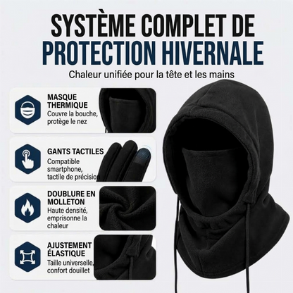 Ensemble cagoule avec gants tactiles et chaussettes