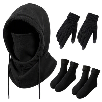 Ensemble cagoule avec gants tactiles et chaussettes