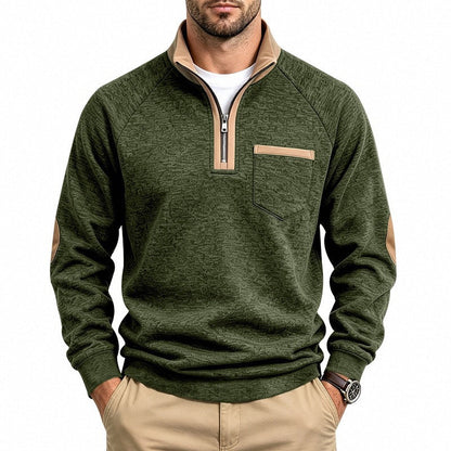 Pull à col quart-zip doublé chaud pour homme