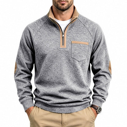 Pull à col quart-zip doublé chaud pour homme