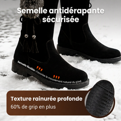 Bottes mi-mollet chaudes, antidérapantes et résistantes à l'usure pour femme