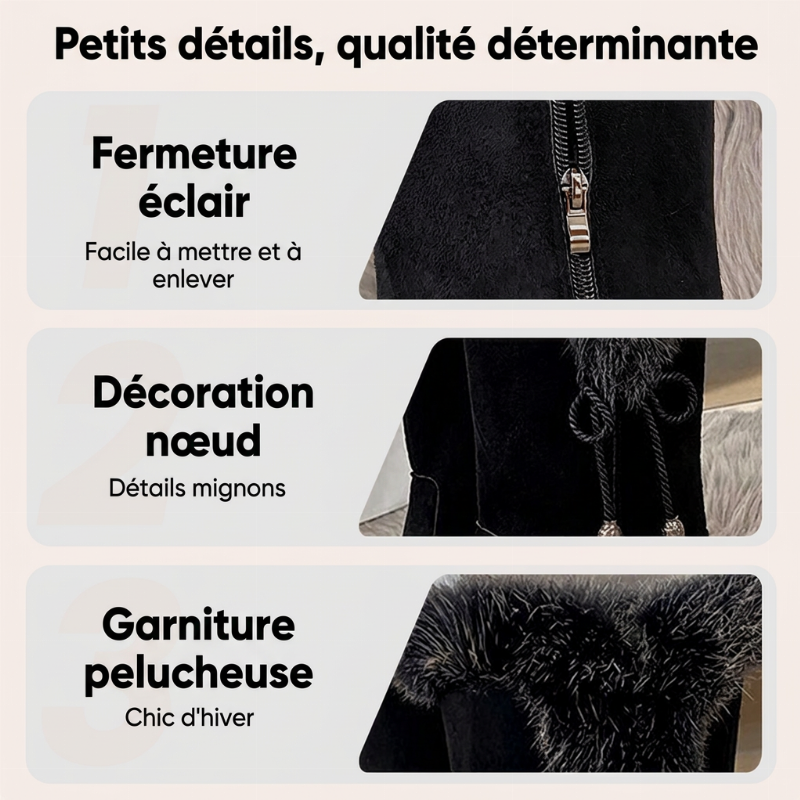 Bottes mi-mollet chaudes, antidérapantes et résistantes à l'usure pour femme