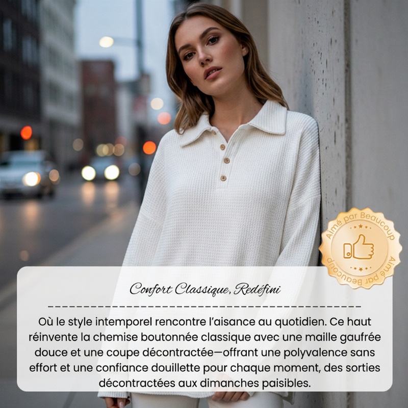 Haut décontracté à col boutonné