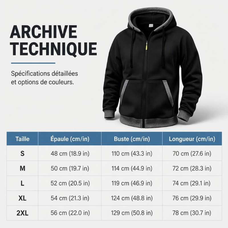 Veste à capuche zippée chaude