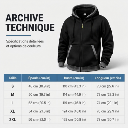Veste à capuche zippée chaude