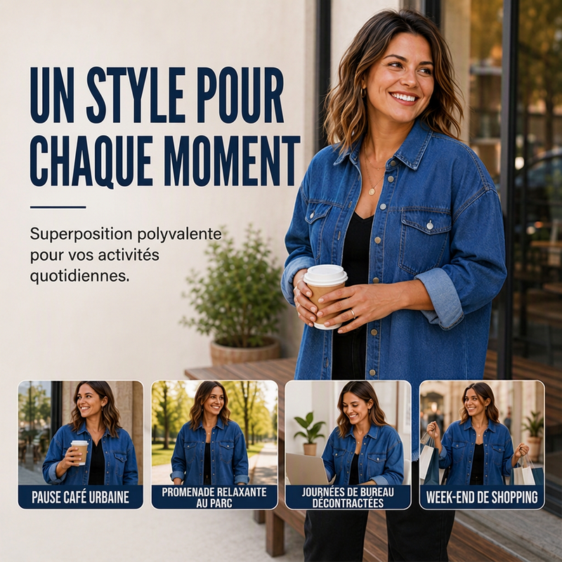Veste en jean délavé à ourlet effiloché pour femme
