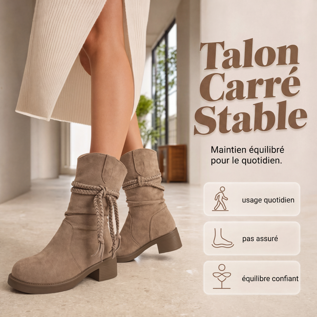 Bottes mi-mollet décontractées et amples pour femmes