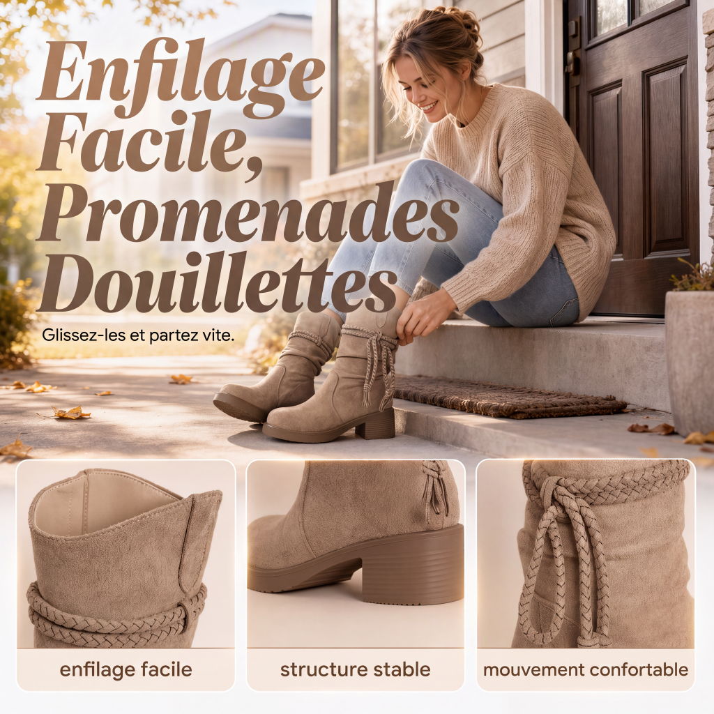 Bottes mi-mollet décontractées et amples pour femmes