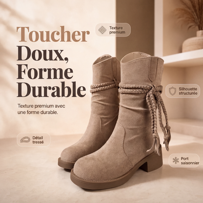 Bottes mi-mollet décontractées et amples pour femmes