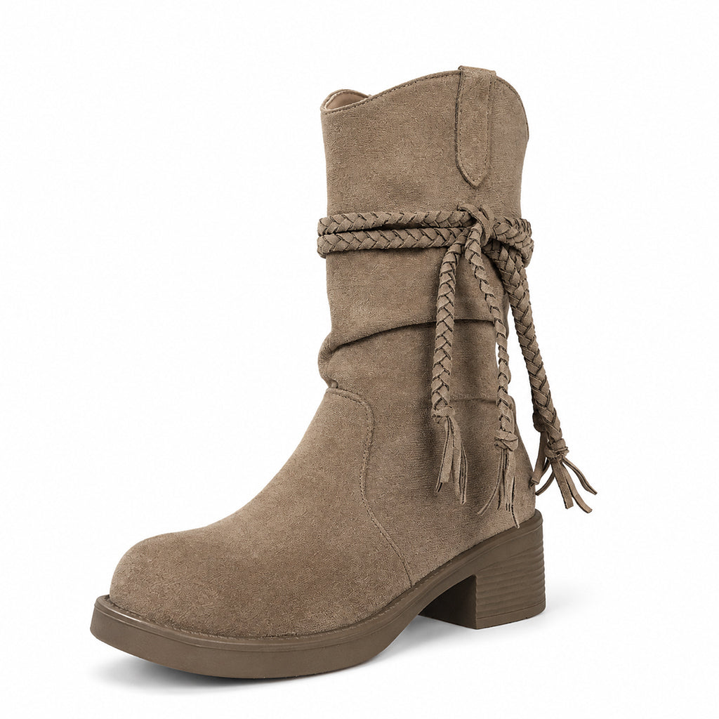 Bottes mi-mollet décontractées et amples pour femmes