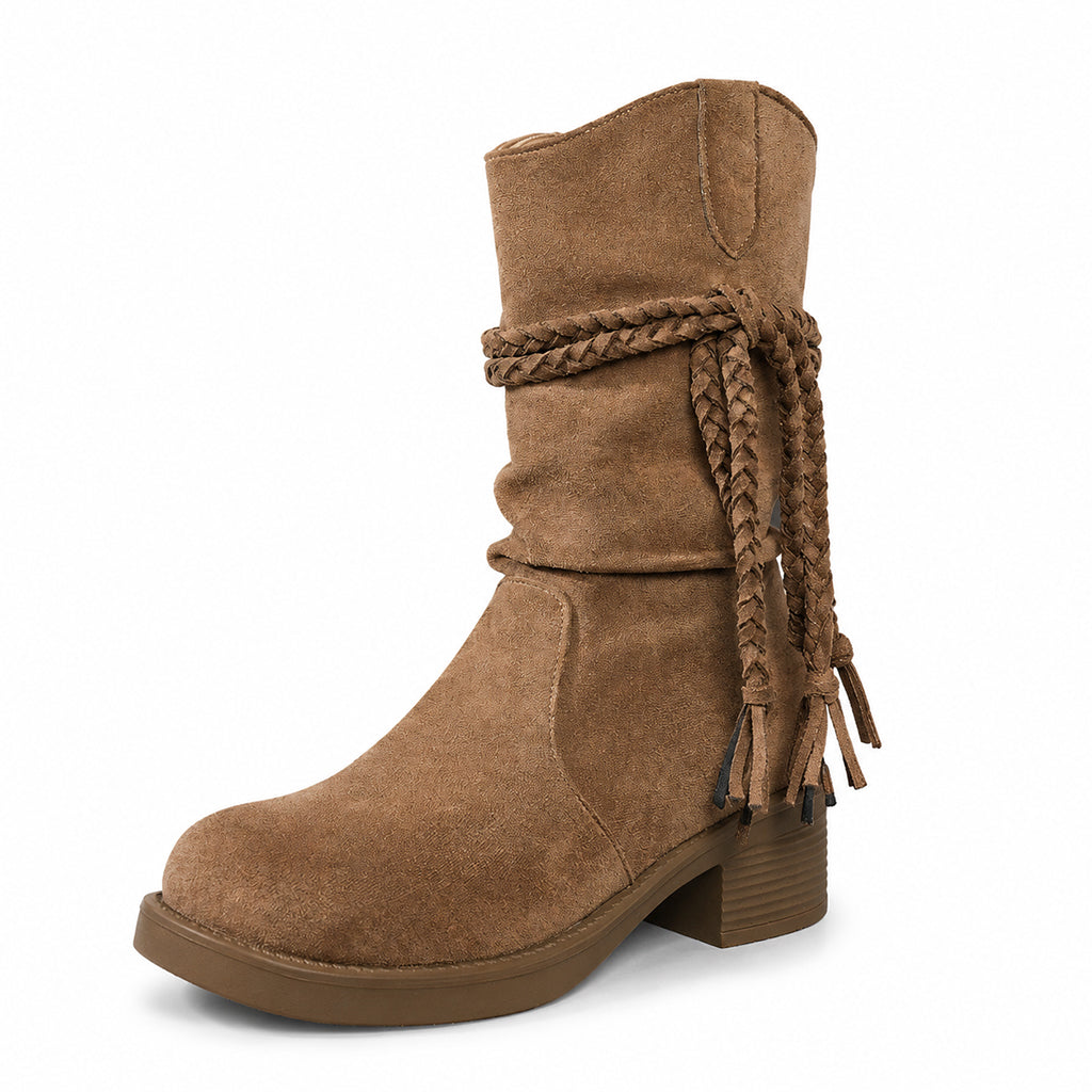 Bottes mi-mollet décontractées et amples pour femmes