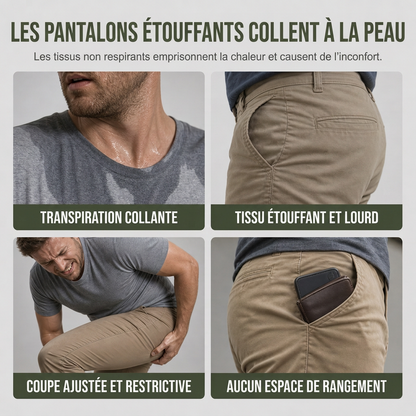 Pantalons cargo décontractés pour homme avec cordon de serrage, été