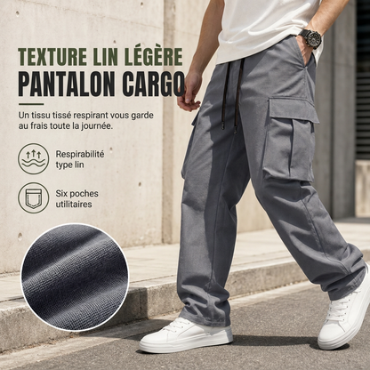 Pantalons cargo décontractés pour homme avec cordon de serrage, été