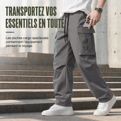 Pantalons cargo décontractés pour homme avec cordon de serrage, été