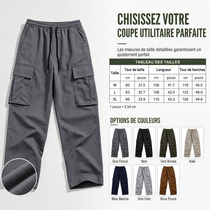 Pantalons cargo décontractés pour homme avec cordon de serrage, été