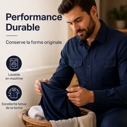 Ensemble deux pièces pour homme : chemise et pantalon en polyester