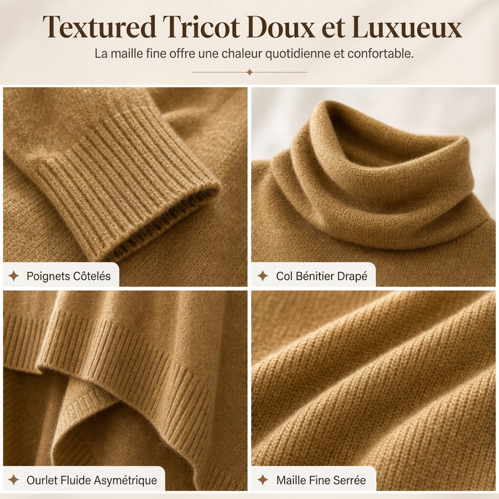 Châle en tricot élégant pour femme, coupe ample unie, cape polyvalente