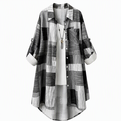 Chemise à manches longues à carreaux, coupe décontractée ample, vêtement d'extérieur grande taille avec protection solaire pour le printemps et l'automne