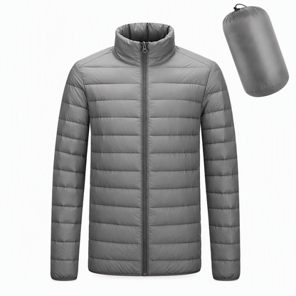 Manteau d'hiver matelassé léger à col montant pour homme