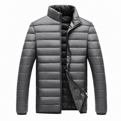 Manteau d'hiver matelassé léger à col montant pour homme