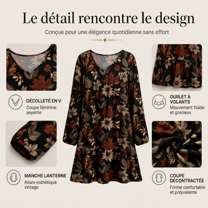 Robe élégante pour femme à imprimé feuille d'érable