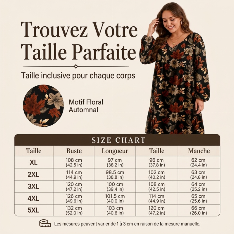 Robe élégante pour femme à imprimé feuille d'érable