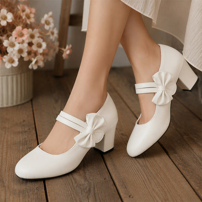 Chaussures élégantes pour femme à semelle compensée épaisse avec bride à nœud