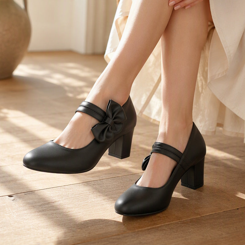 Chaussures élégantes pour femme à semelle compensée épaisse avec bride à nœud