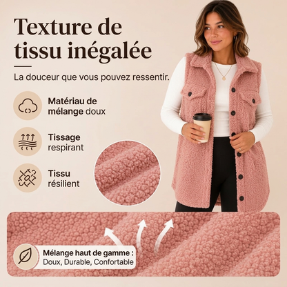 Gilet à col revers confortable pour femme, hiver
