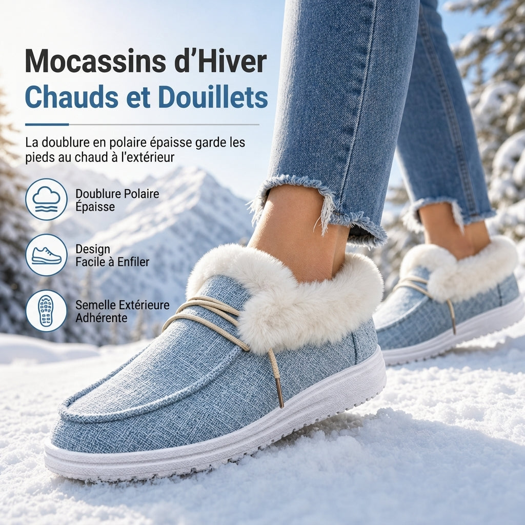 Chaussures d'hiver décontractées à enfiler pour femmes