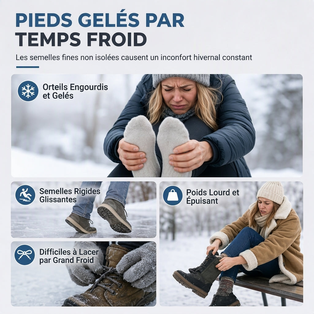 Chaussures d'hiver décontractées à enfiler pour femmes
