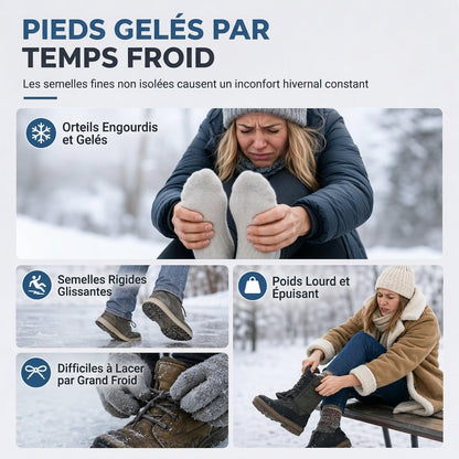 Chaussures d'hiver décontractées à enfiler pour femmes