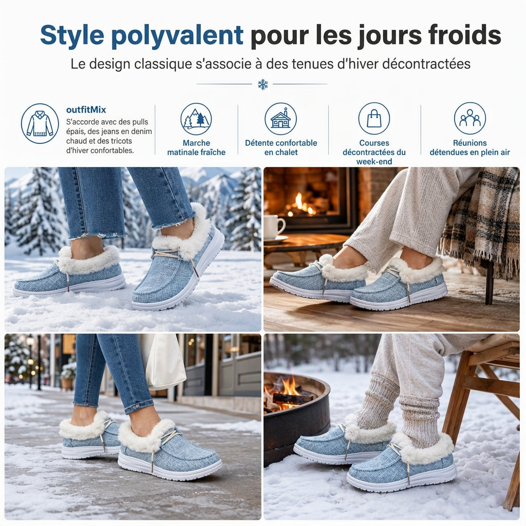Chaussures d'hiver décontractées à enfiler pour femmes