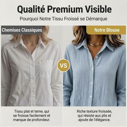 Chemise classique à manches longues et boutons pour femme