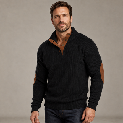 Sweatshirt à col montant en velours côtelé pour homme
