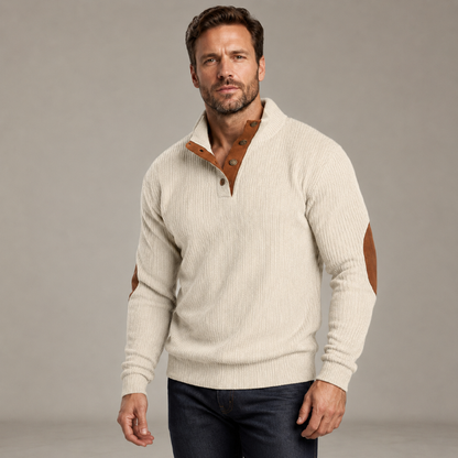 Sweatshirt à col montant en velours côtelé pour homme