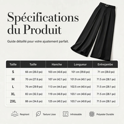Pantalon large à drapé élégant pour femme