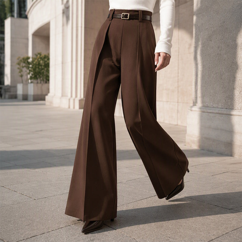 Pantalon large à drapé élégant pour femme