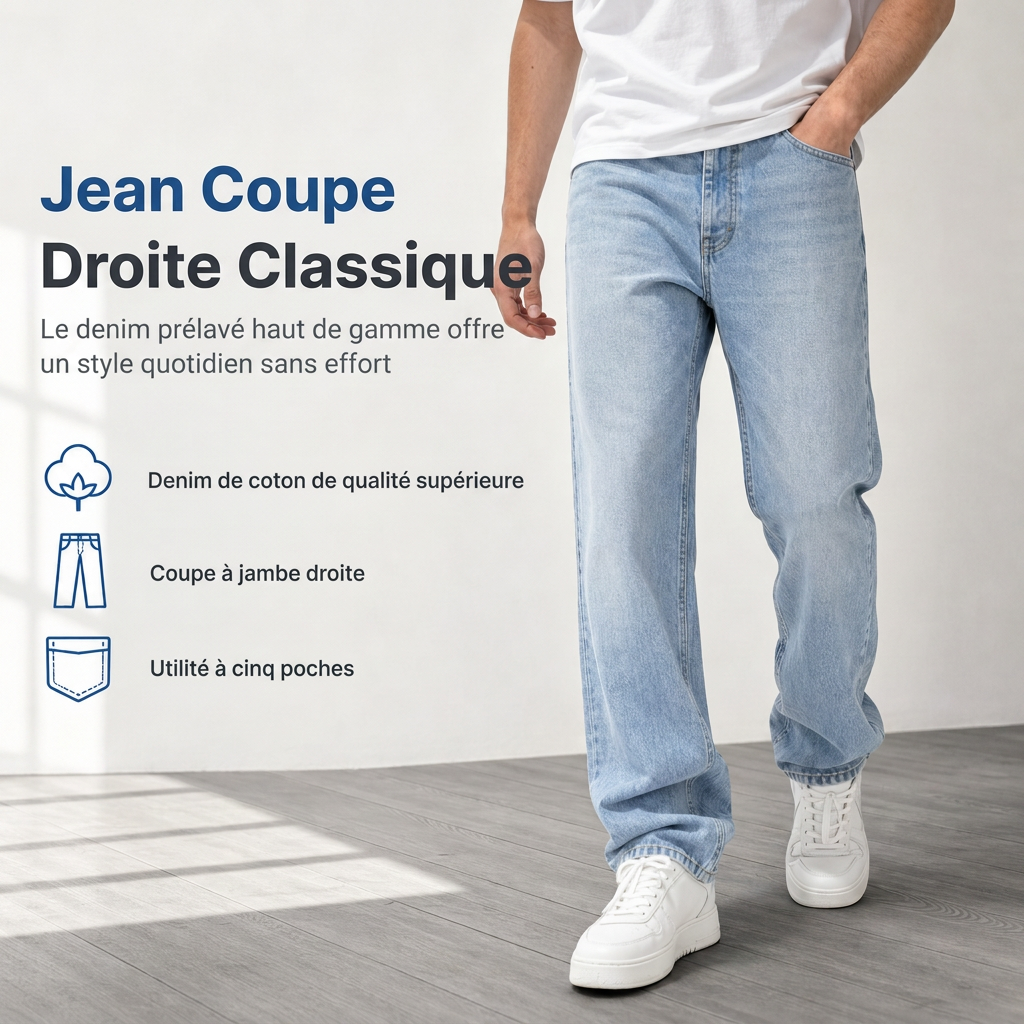 Jean droit classique pour homme